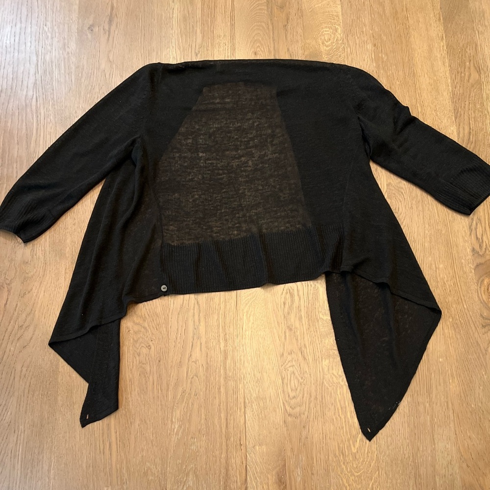 Nic + Zoe Black Open-Front 4 -way Cardigan, small